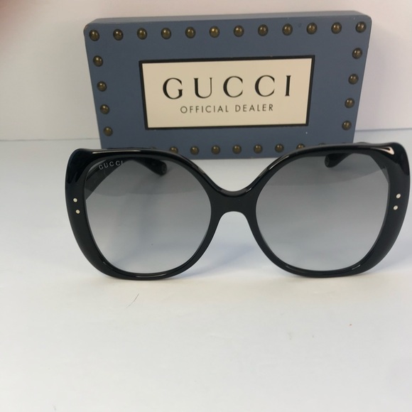 💯 - New Authentic Gucci Sunglasses GG0472S 001 Black Light Grey Gradient - Picture 8 of 13